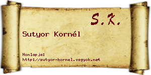 Sutyor Kornél névjegykártya