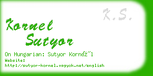 kornel sutyor business card